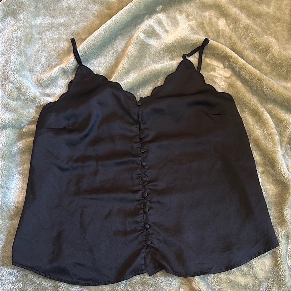 Blu Pepper Black Ruched Sleeveless Camisole